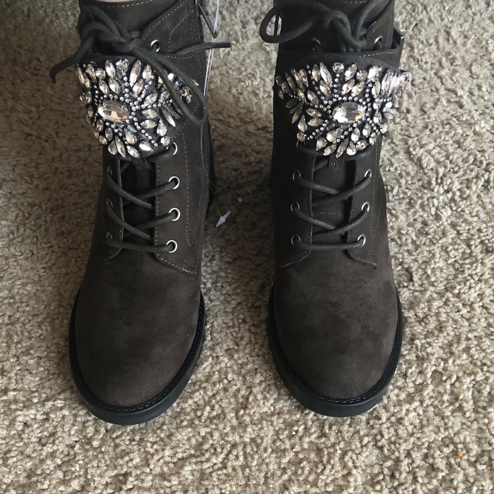BNWT Nine West Embellished Combat Booties